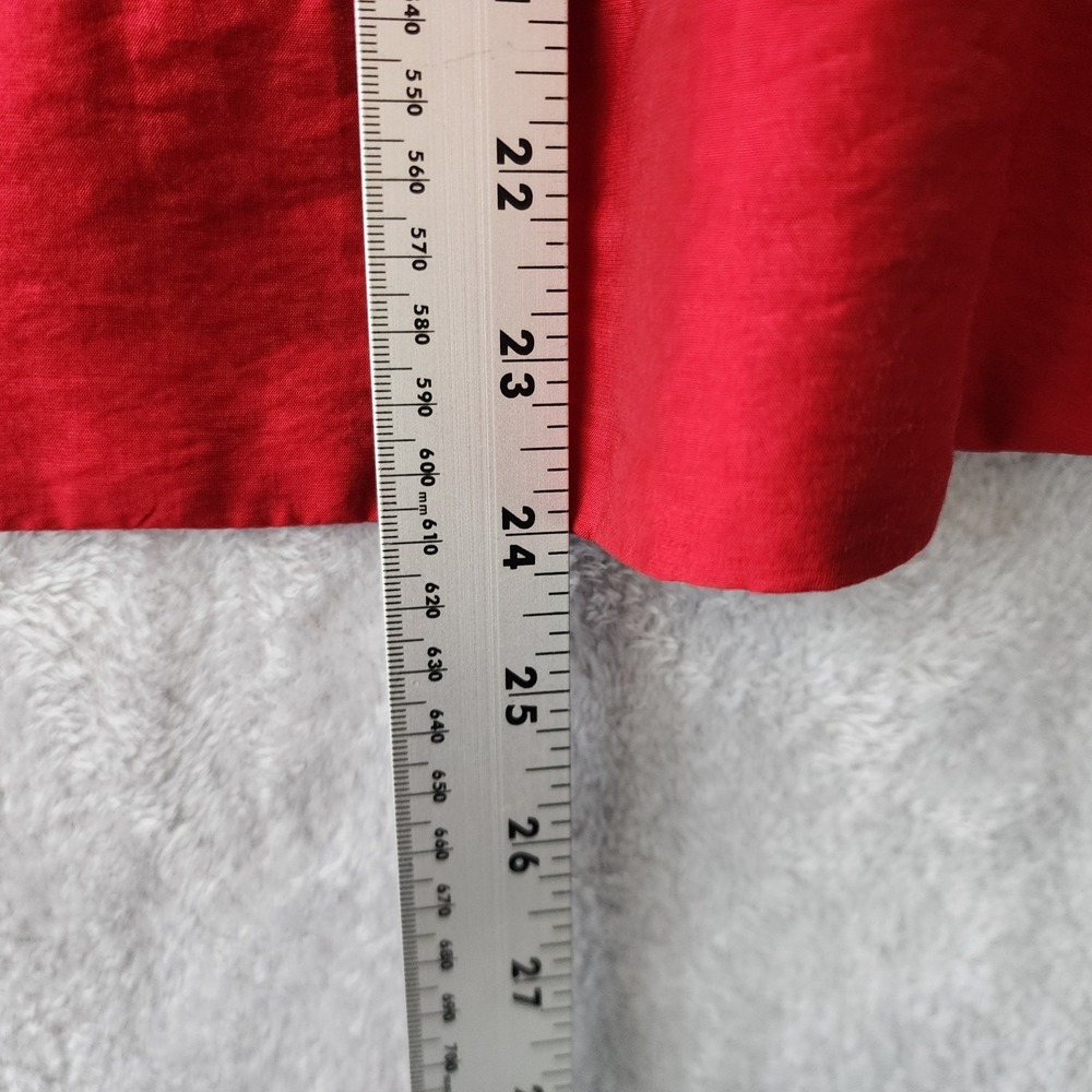 Madewell Top Womens Size Medium Shirred Romantic Balloon Sleeve Crimson Red - Picture 9 of 9